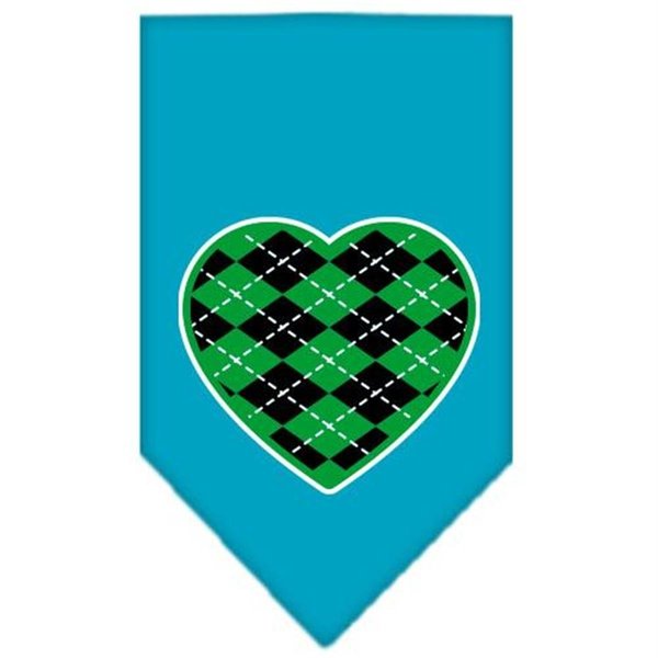 Unconditional Love Argyle Heart Green Screen Print Bandana Turquoise Large UN757675